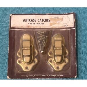 NEW~BRASS~VINTAGE SEARS 5784‎  CABINET,CHEST,BOX~DRAWER, CATCH LATCHES 2PACK USA